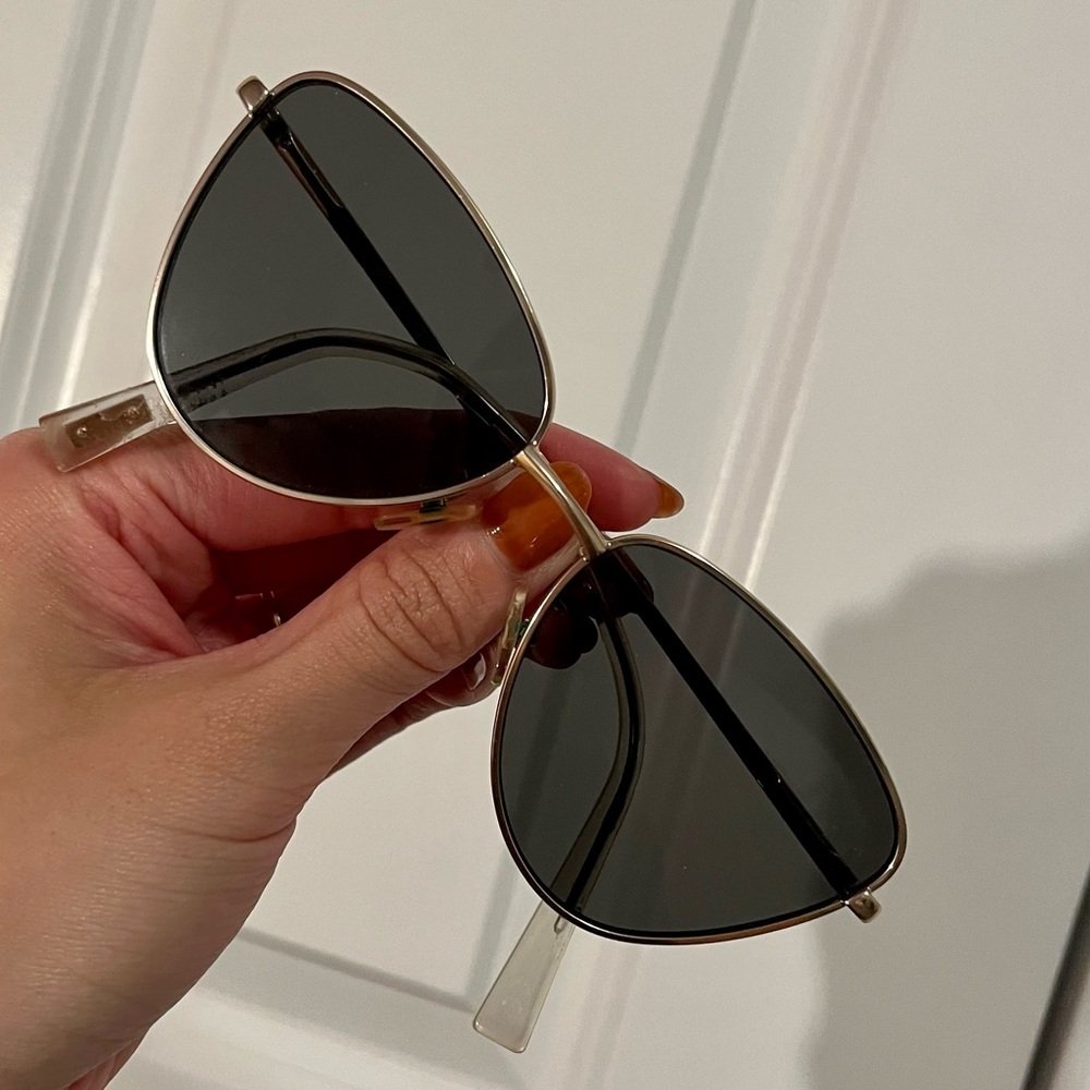Le Specs Echo Cat Eye Gold Metal Sunglasses